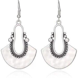 Silver/Gold Boho Dangle Statement Earrings for Women Trendy,Handmade Vintage